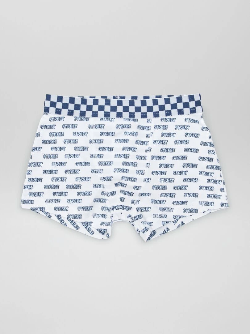 Lot de 3 boxers stretch   Blanc/bleu
