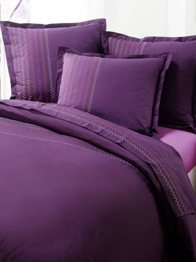 Taie d'oreiller 63x63 cm Percale de Coton Ciruela   Violet