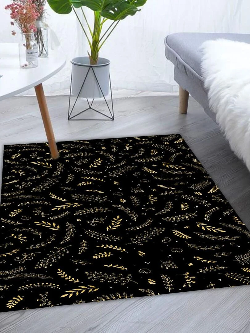 Tapis de Noel Noir Gold Noir