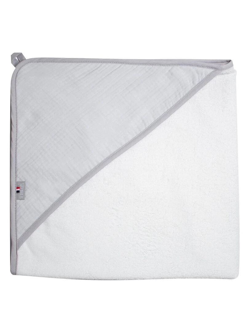 Cape de bain en gaze de coton Jeanne Gris
