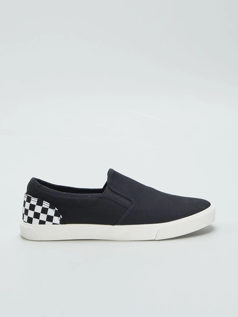 Baskets slip on à empiècement Noir