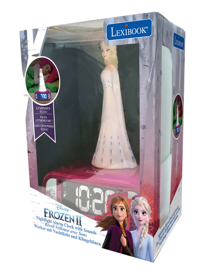 Réveil Avec Veilleuse En 3d Design Reine Des Neiges Elsa Et Effets Sonores   N/A