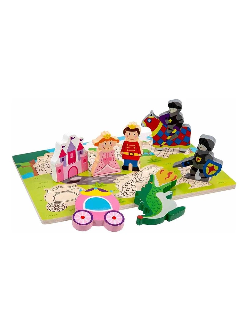 Jouet bébé   Chunky puzzle en bois  Princesse et Chevalier   N/A