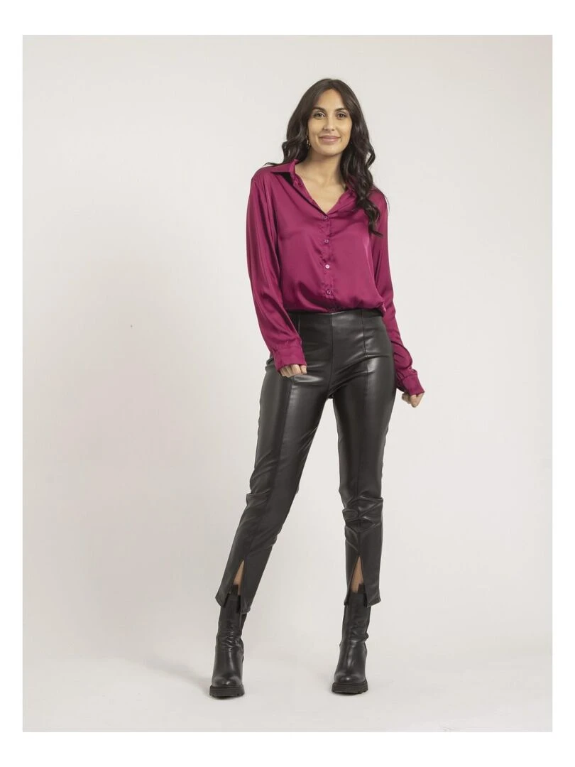 Chemise satin ONOLIA   Rose framboise