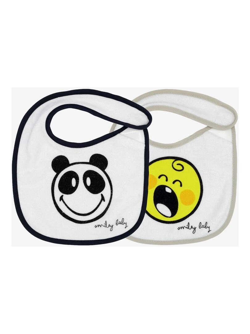 Lot de 2 bavoirs bébé Kinousses Blanc
