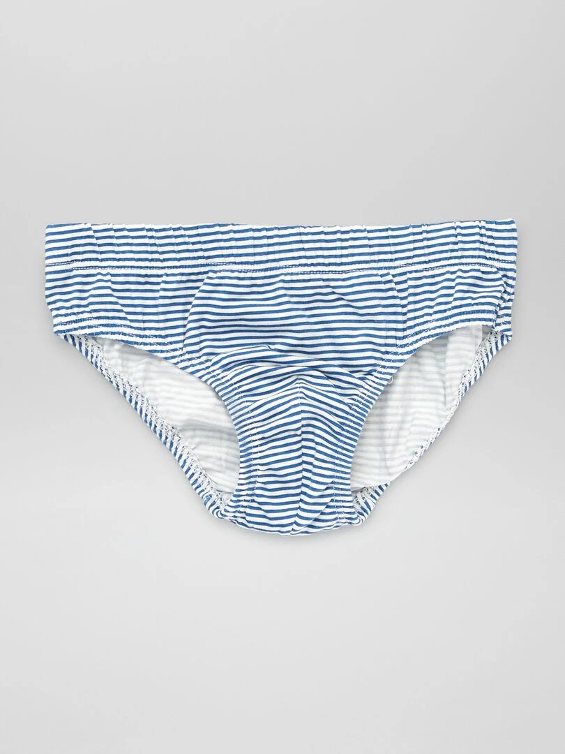 Lot de 5 slips en coton   Beige/bleu