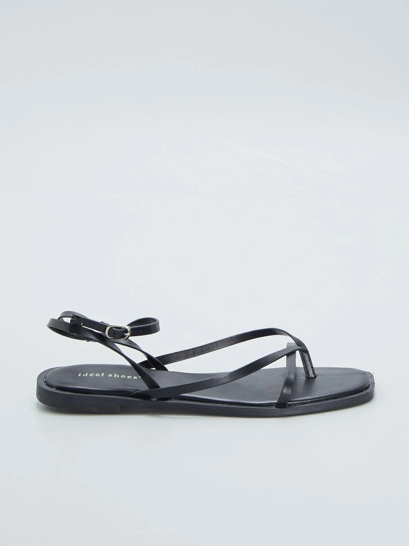 Sandales plates noir