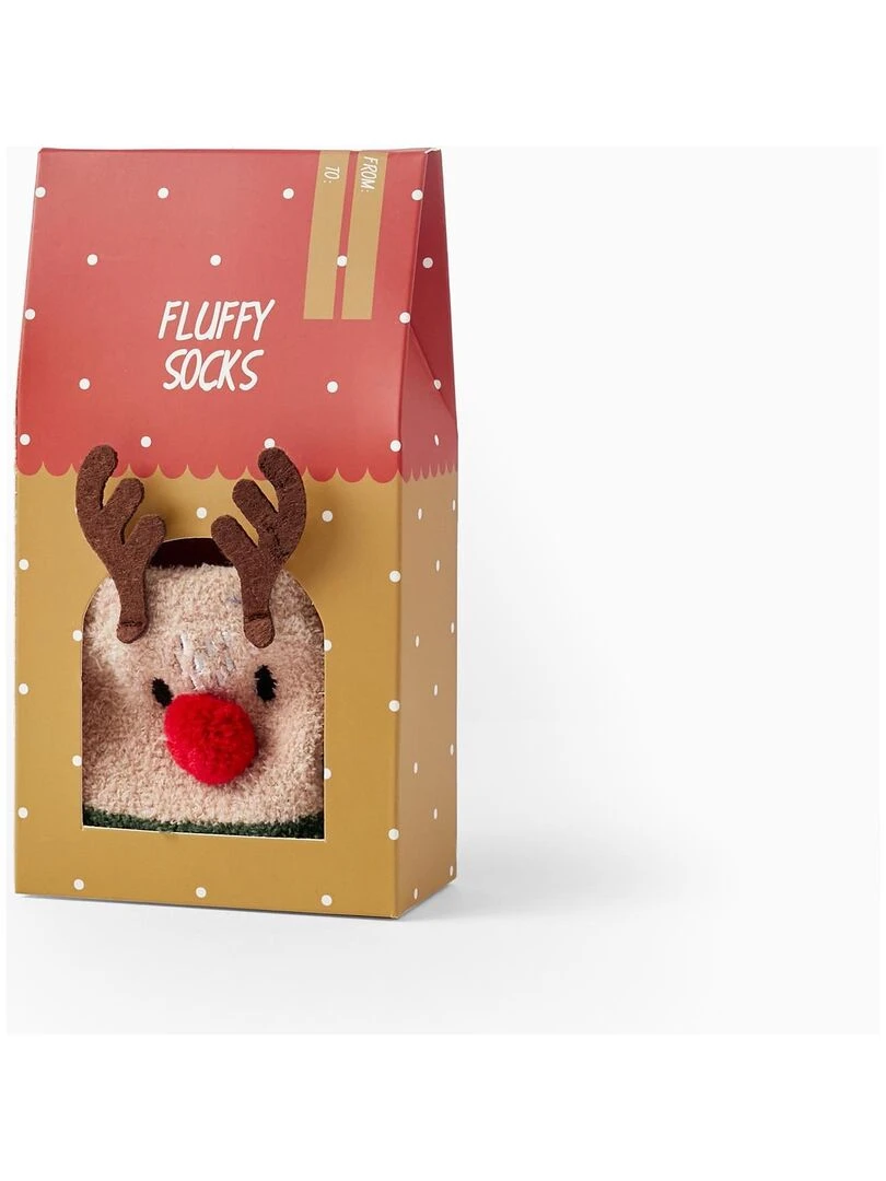 Chaussettes avec Pompon pour Enfant 'Renne Rodolphe Noël' NOËL Multicolore