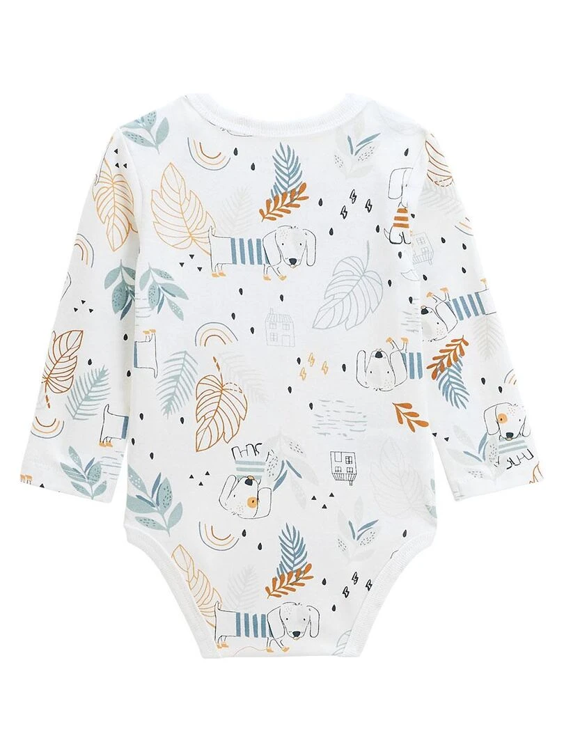 Lot de 2 bodies bébé manches longues Scotty   Ecru