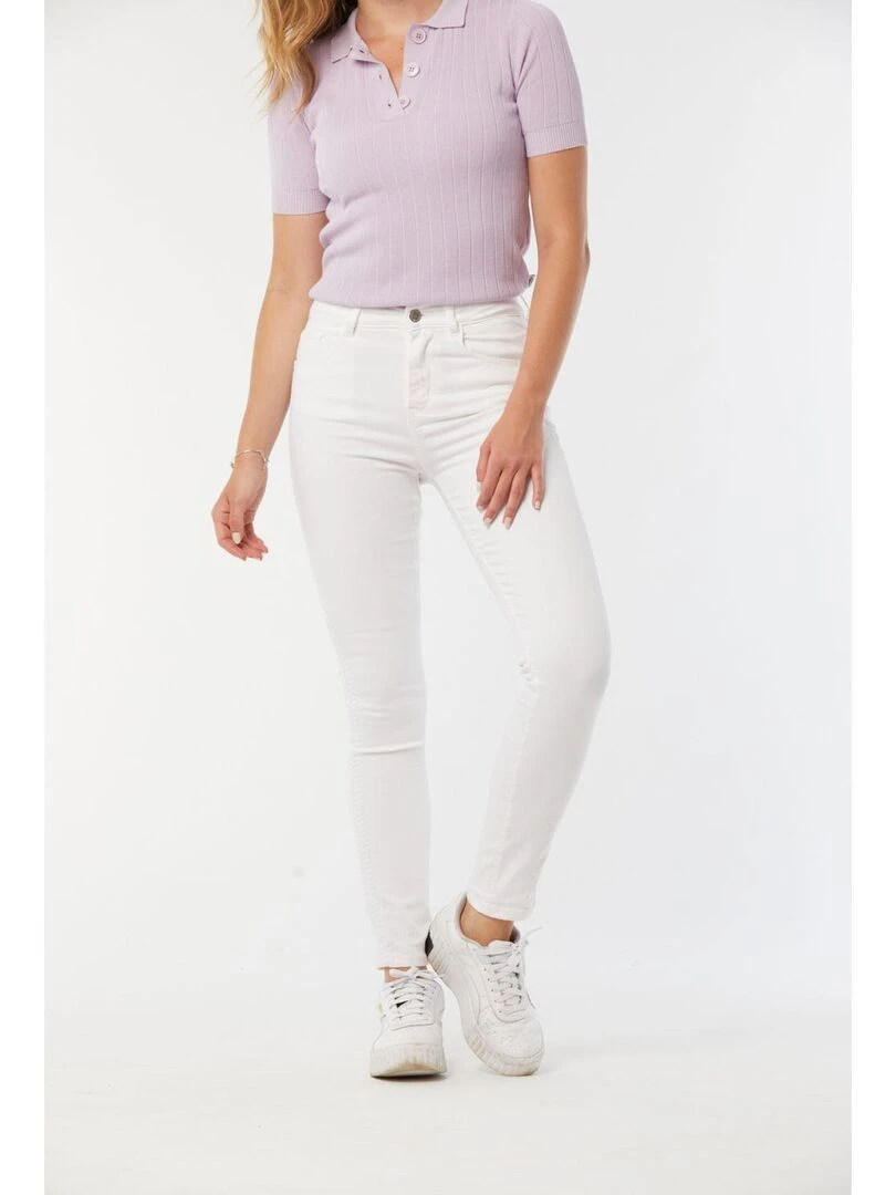 Lee Cooper   Pantalon coton slim LC135   Blanc