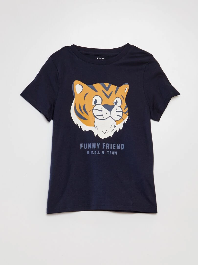 T shirt à col rond et manches courtes Blanc