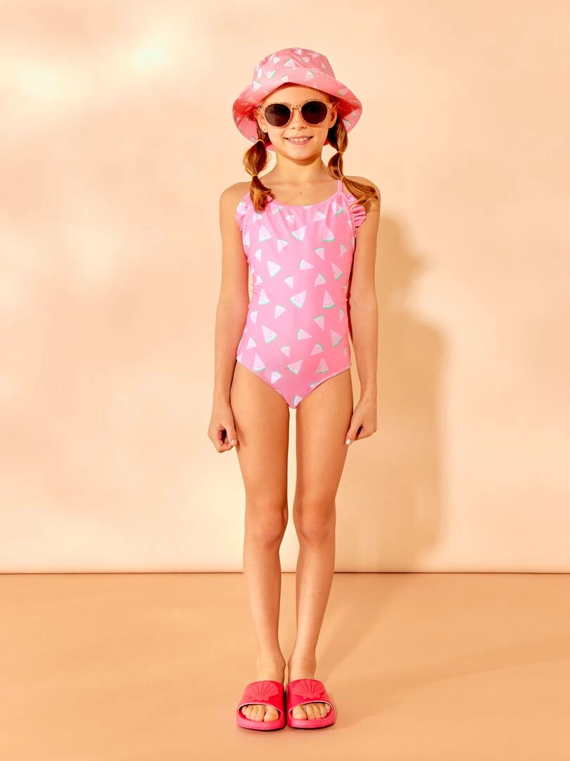 Maillot de bain croisé 1 pièce Rose