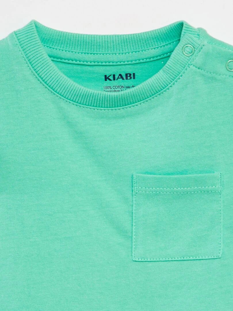 T shirt à manches courtes avec poches Vert