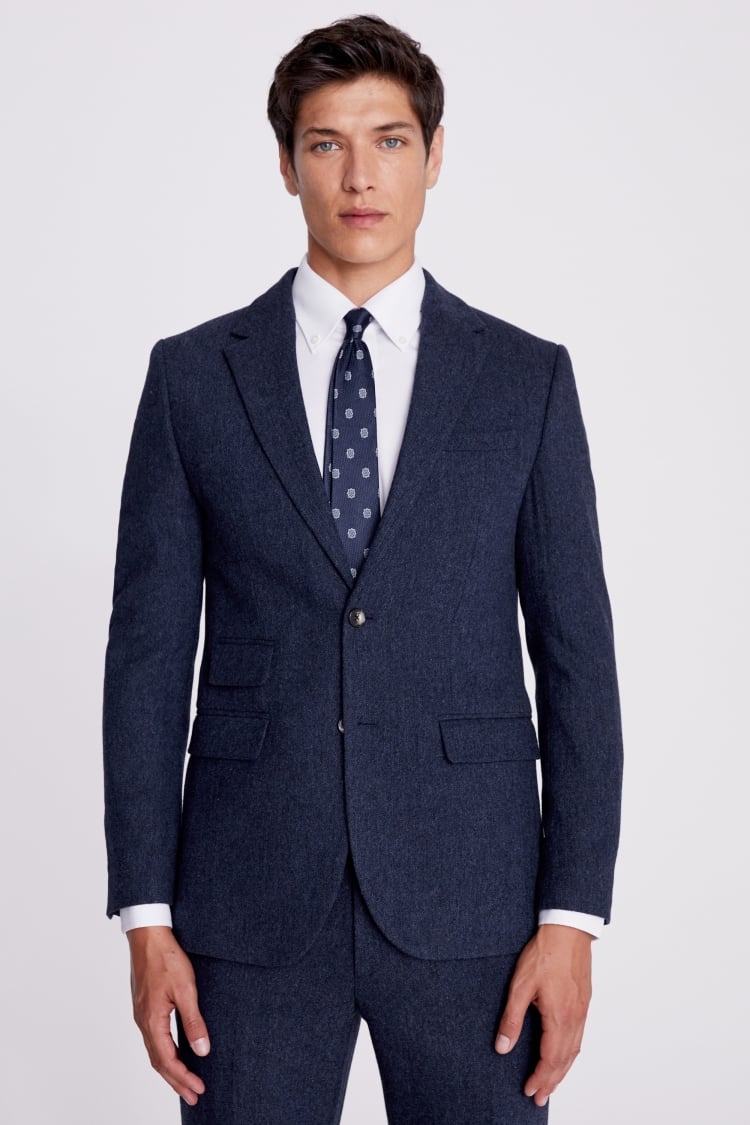 Slim Fit Navy Black Check Jacket   Buy Online at Moss