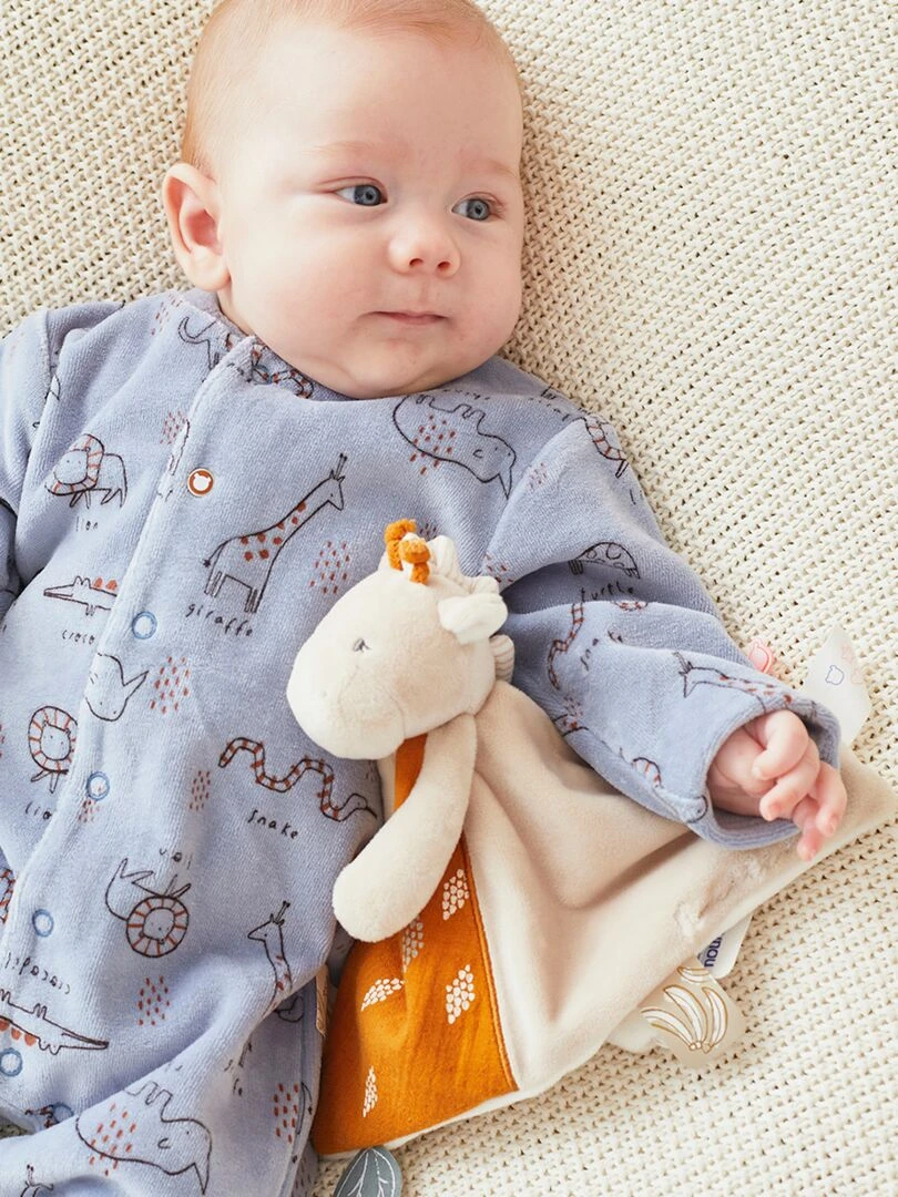 Doudou Plat Attache Sucette Tiga La Girafe Tso   Jaune