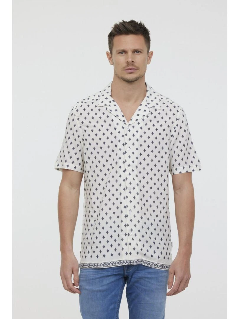 Lee Cooper Chemise manches courtes viscose relax DARUS Bleu foncé