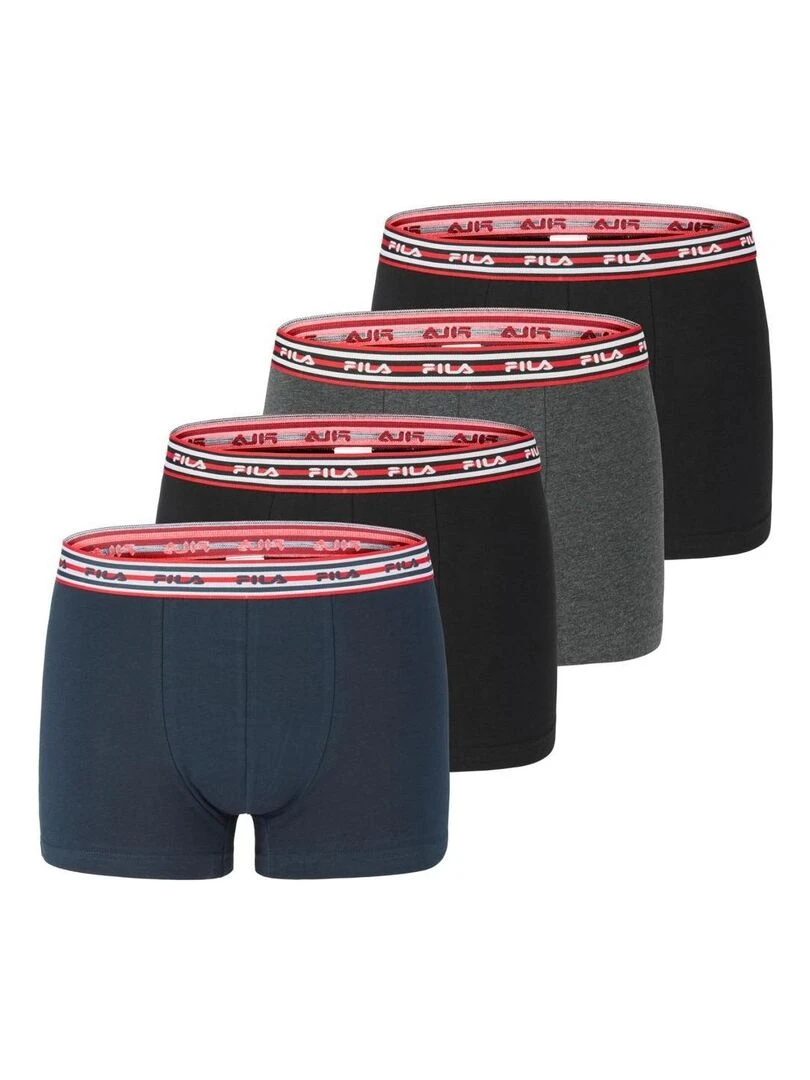 Lot de 4 boxers homme en coton FU5166 Fila Noir