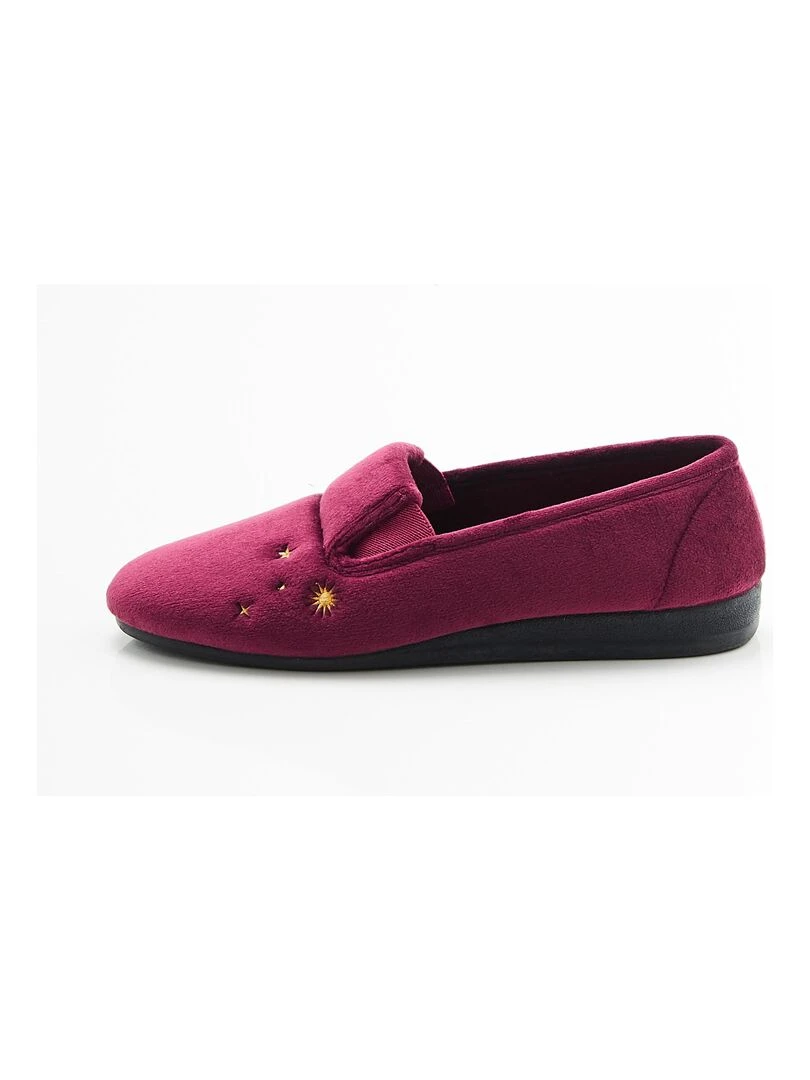 Ballerines brodées aspect velours Damart Rouge