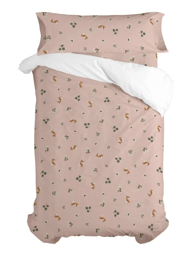 Parure housse de couette 2 pièces Fox forest "Happyfriday"   Blanc