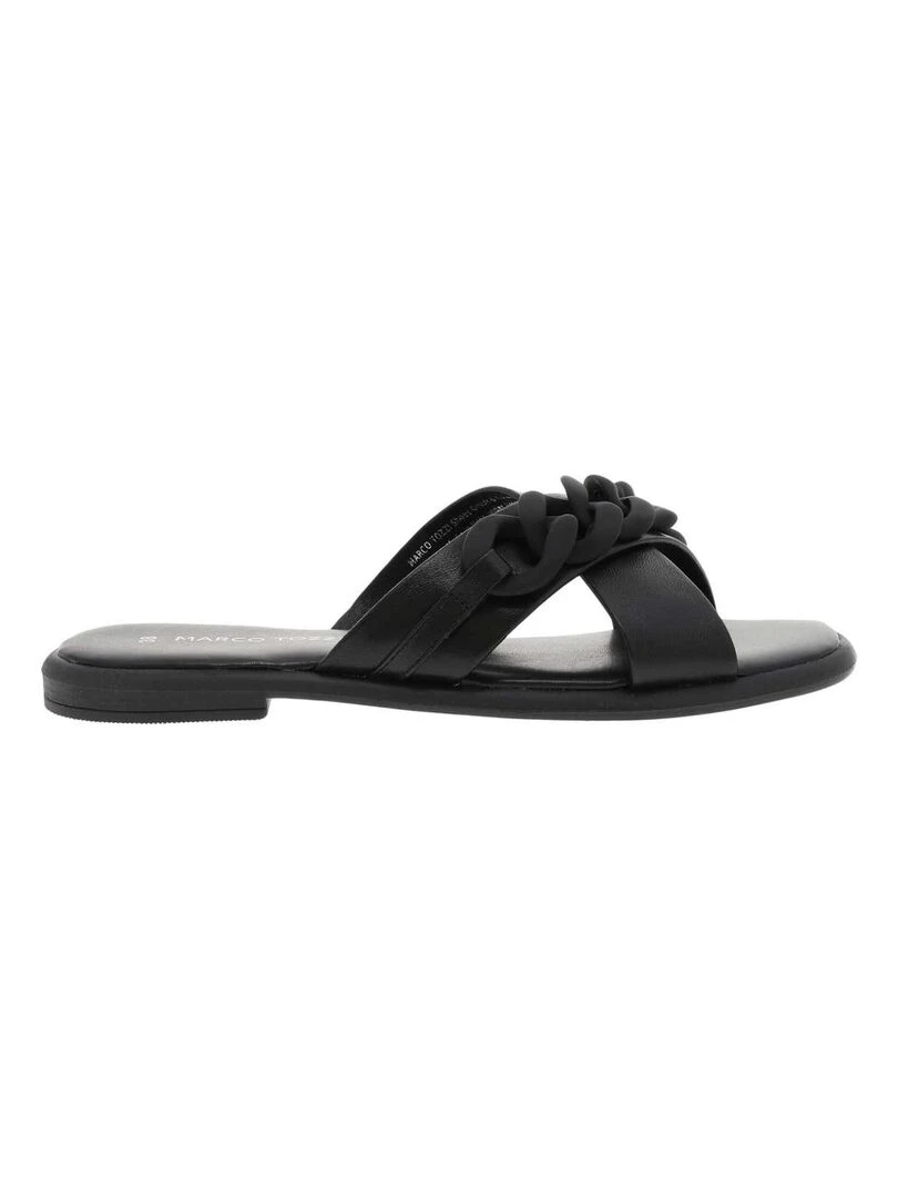 MARCO TOZZI   Sandales en cuir à semelle plate   Noir