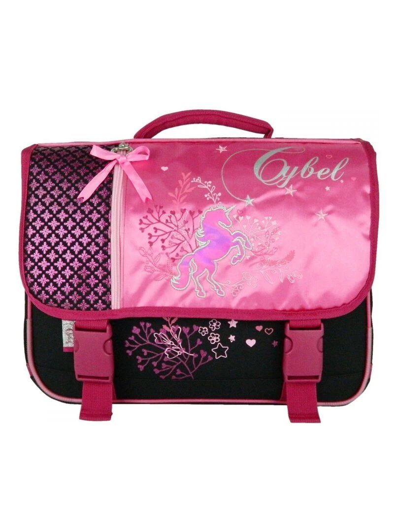 Cartable Cybel Cheval Licorne 38cm Rose Rose