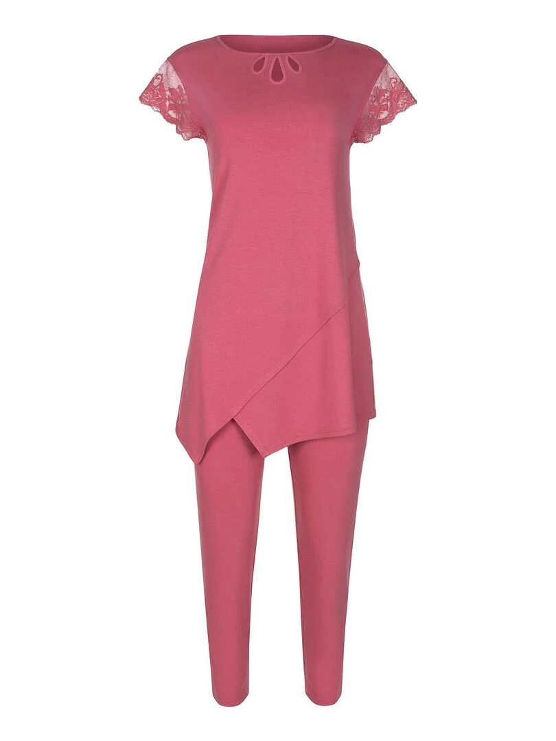 Pyjama leggings tunique manches courtes Juliette   Rose