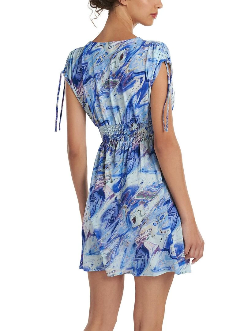 Robe estivale manches courtes Indonesia Bleu