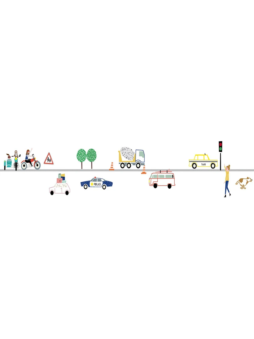 Frise adhésive Traffic (5 mètres) Gris