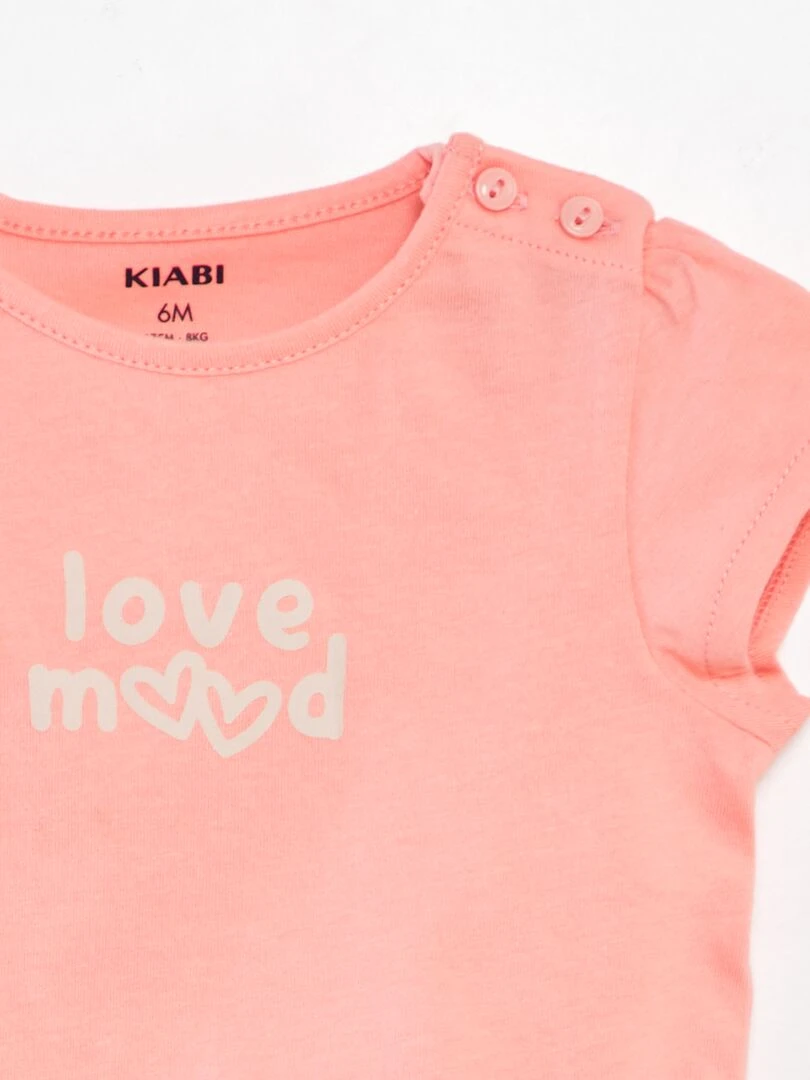 Tee shirt imprimé message Rose