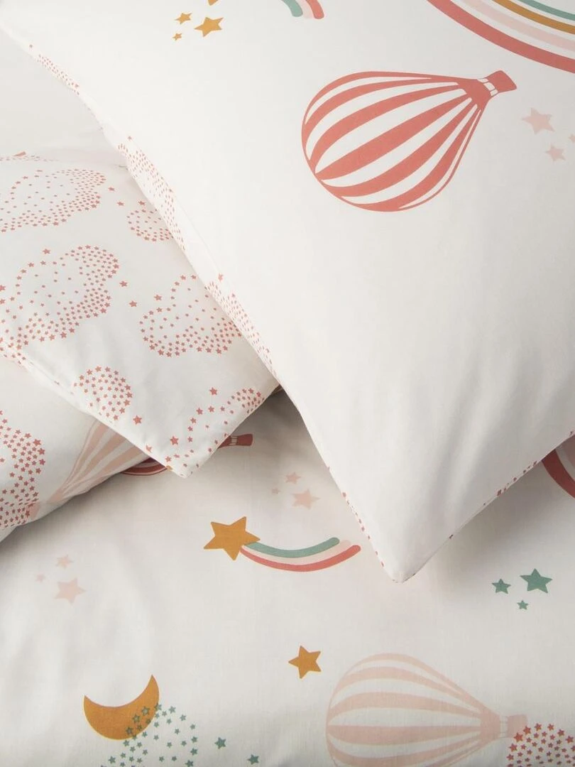 Future Home Parure de lit enfant en coton 57 fils imprimé blanc Blanc