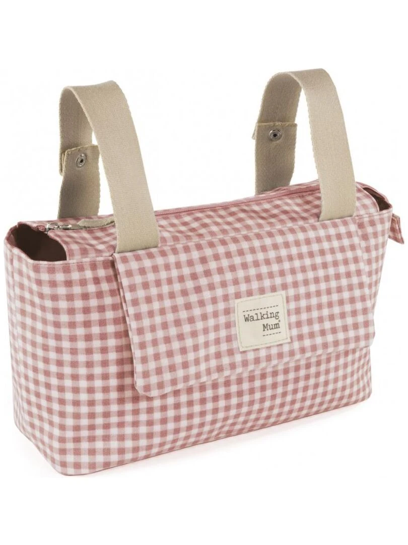 Organiseur de poussette I love vichy rose Rose
