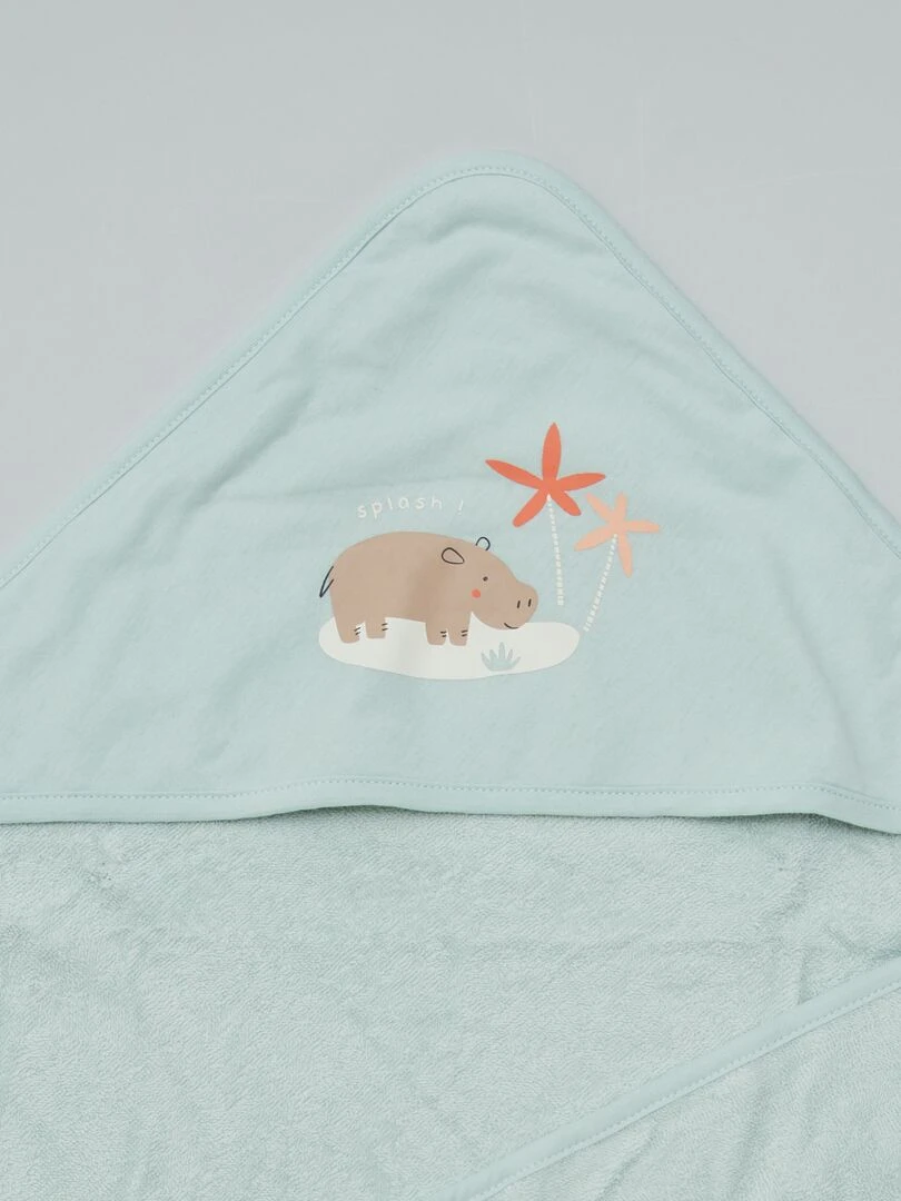 Cape de bain imprimée   Bleu