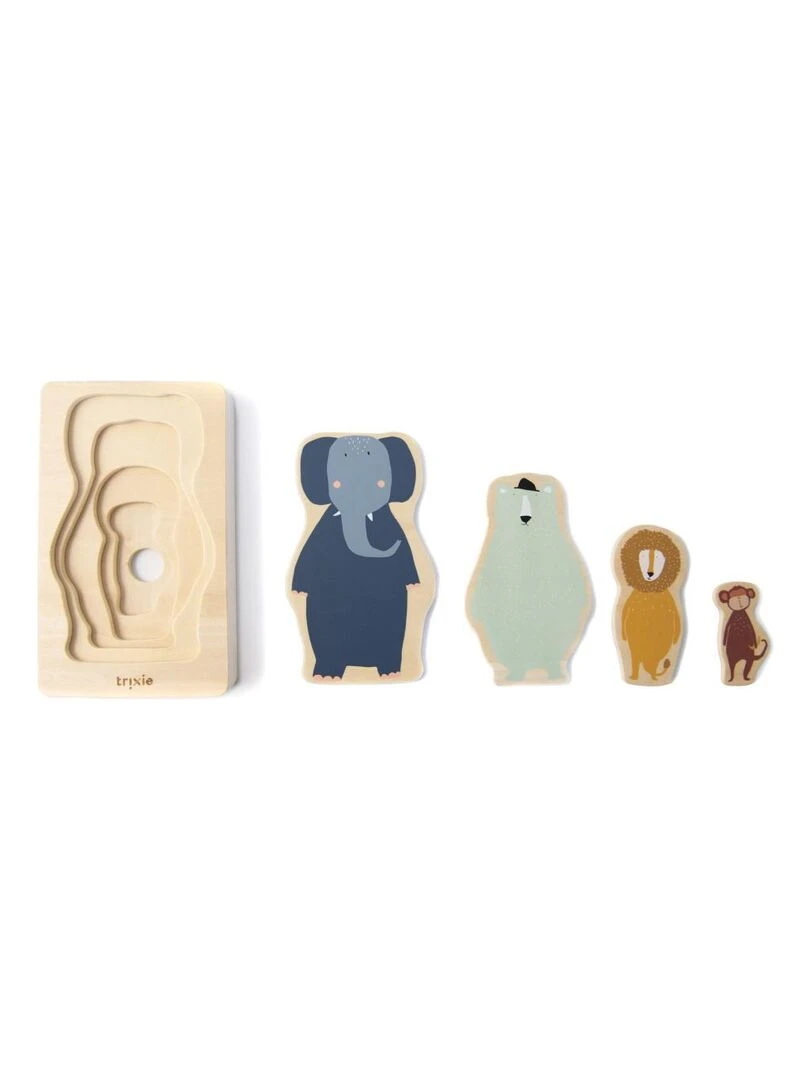 Puzzle 4 couches d'animaux en bois Trixie N/A