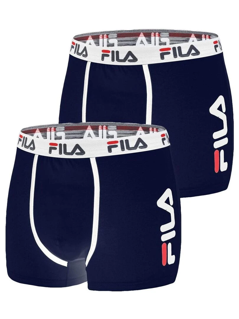 Lot de 2 Boxers coton homme FU5040 Uni Fila Bleu