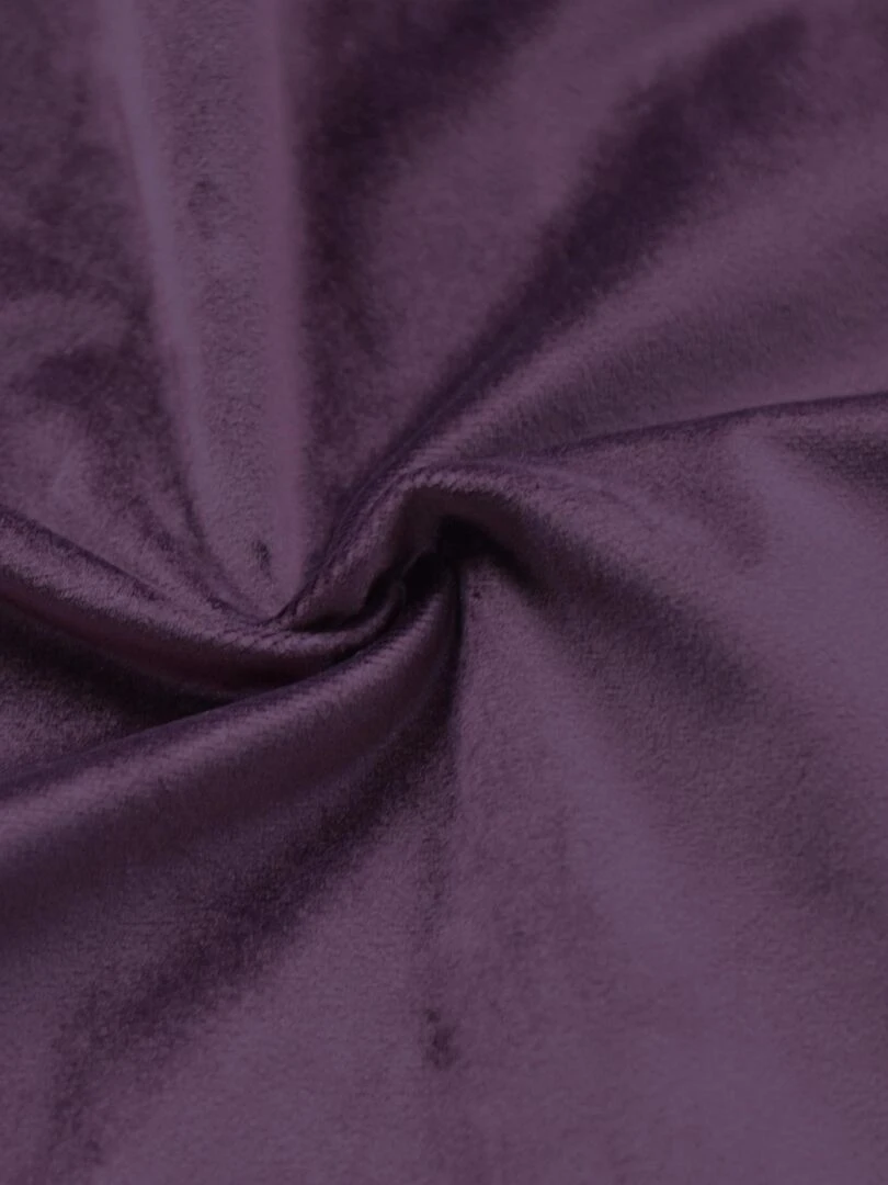 Rideau feutré en velours uni   Violet prune