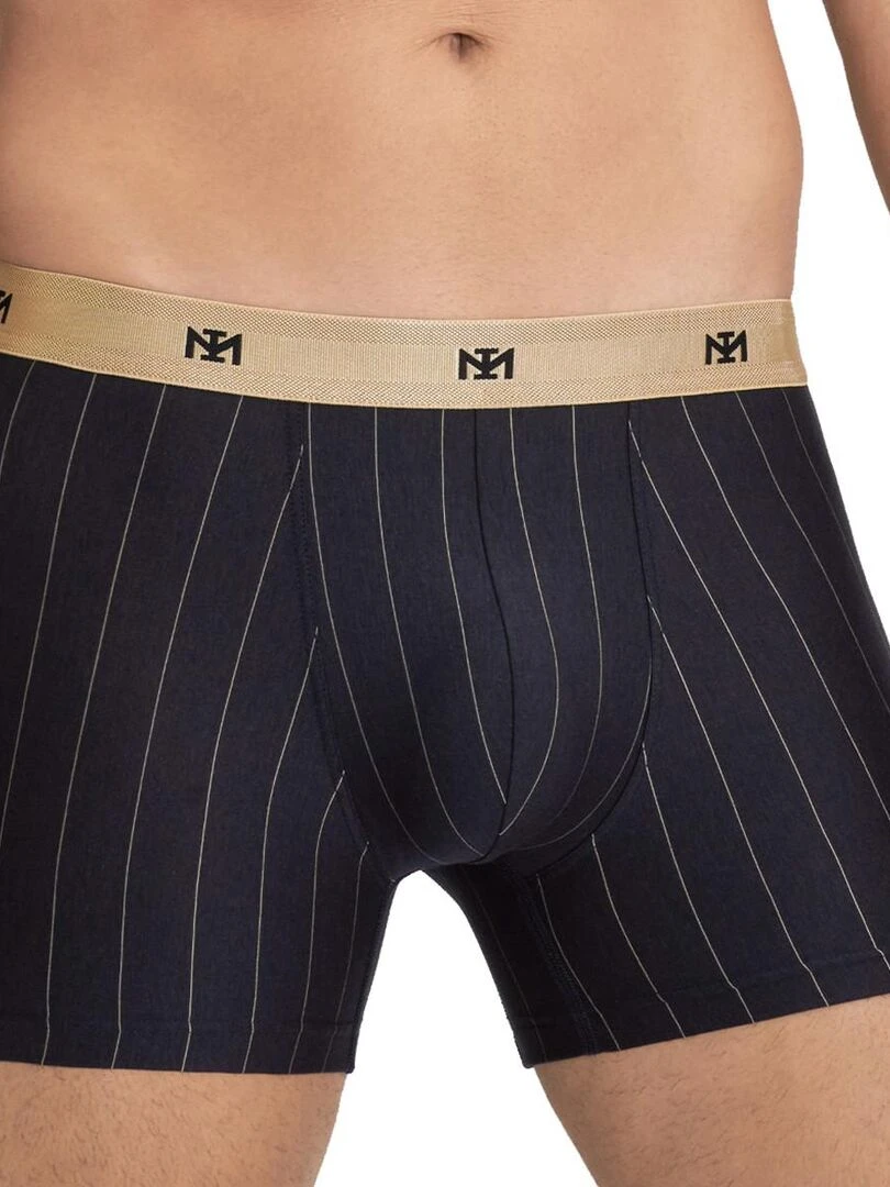 Pack de 2 boxers uni et rayé en fibre lyocell Anniversary Edition Bleu