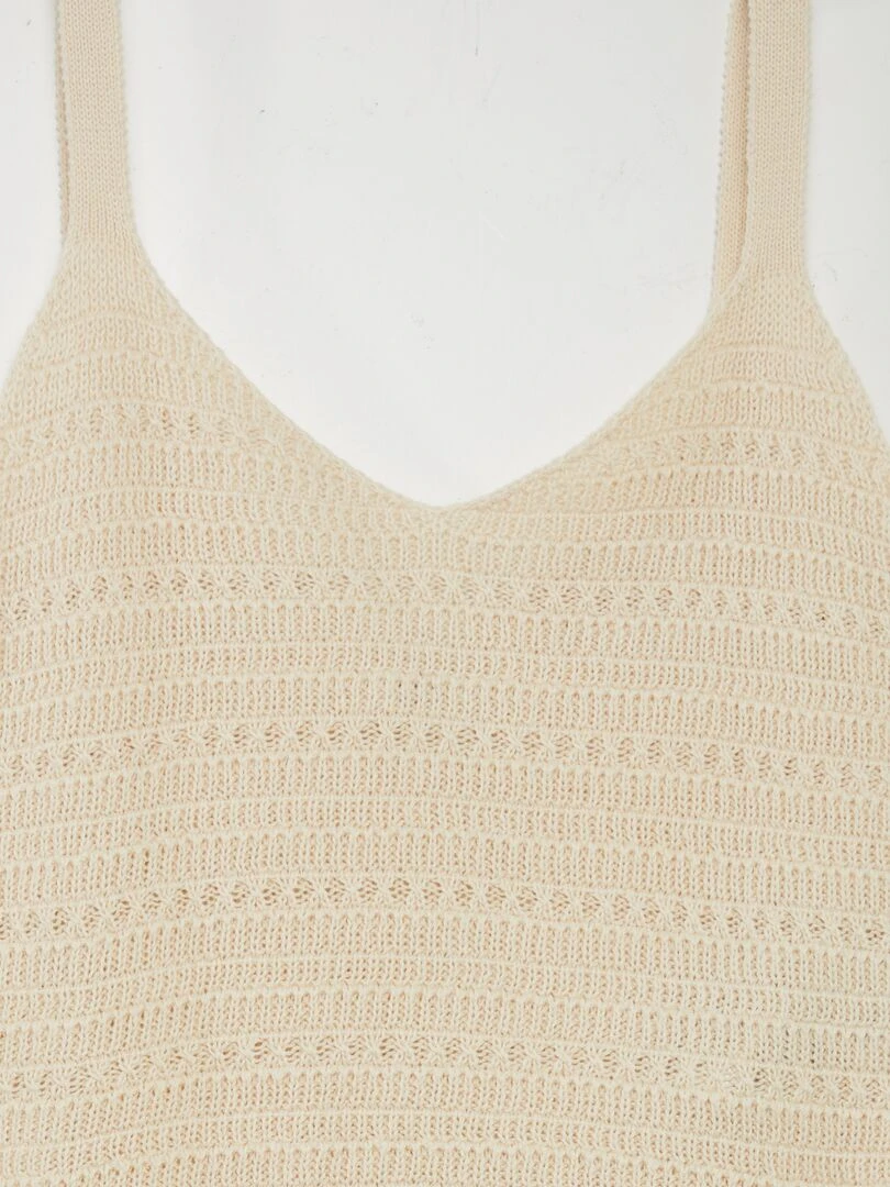 Top en maille crochet 'JDY' Beige