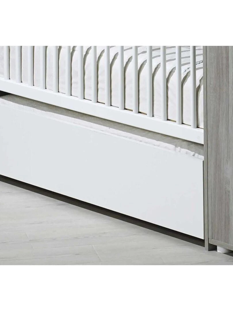 Tiroir pour lit évolutif 13x114x54cm en bois blanc BABYPRICE Blanc