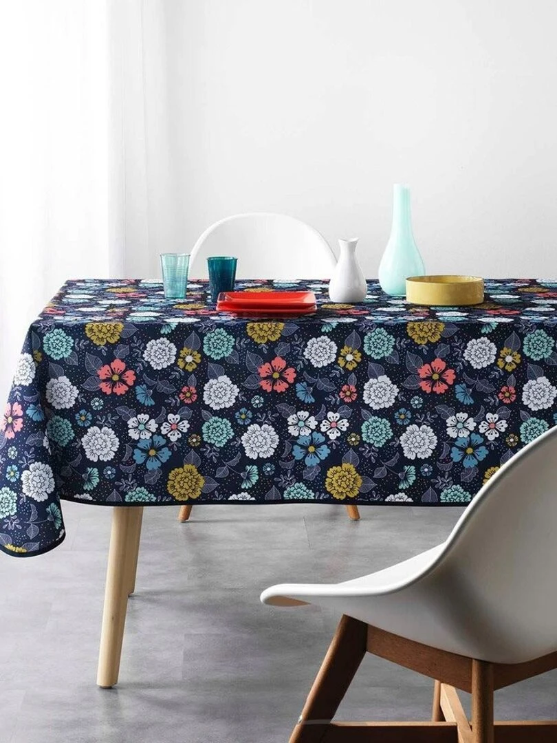 Nappe rectangulaire antitache 150x240 cm Lily bleu Bleu