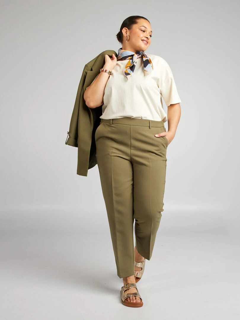 Pantalon cigarette Kaki