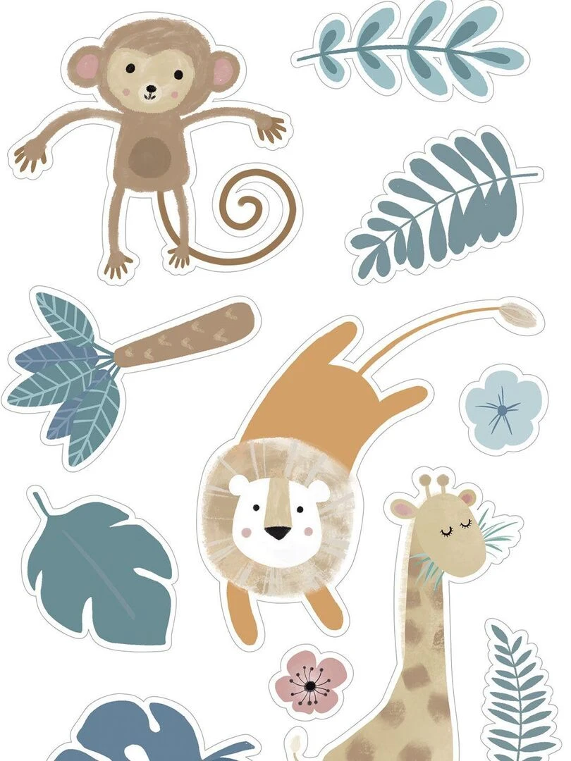 3 plaquettes de stickers safari   N/A