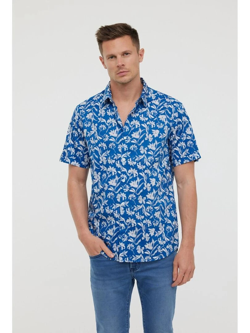 Lee Cooper Chemise manches courtes coton regular DIEZ MC Bleu céladon
