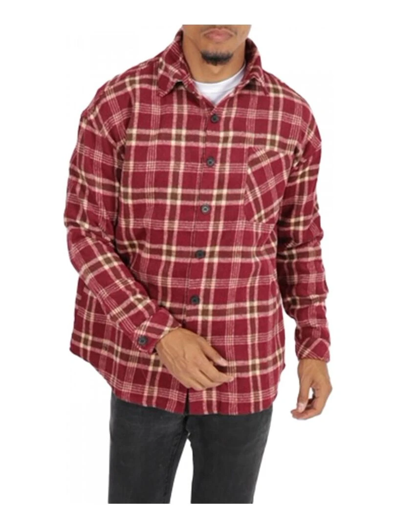 Surchemise polaire à carreaux Kebello   Rouge