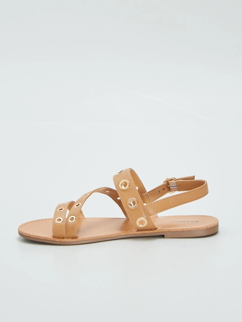 Sandales à oeillets   Marron