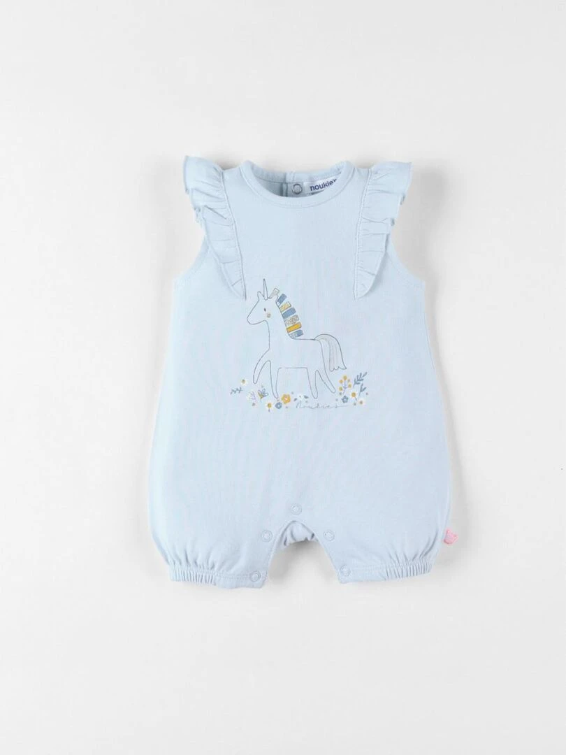 Combishort licorne en jersey Noukie's Bleu