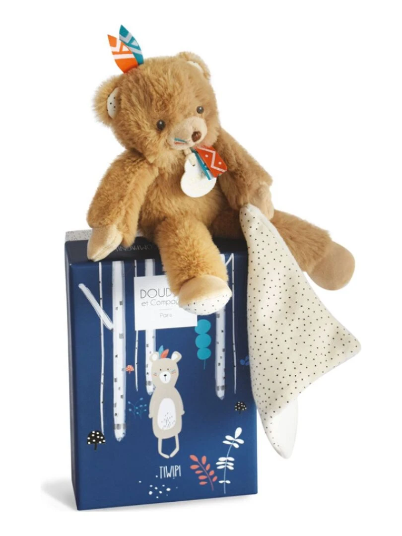 Coffret Peluche Avec Coffret Doudou Tiwipi Ours (21 Cm) Marron