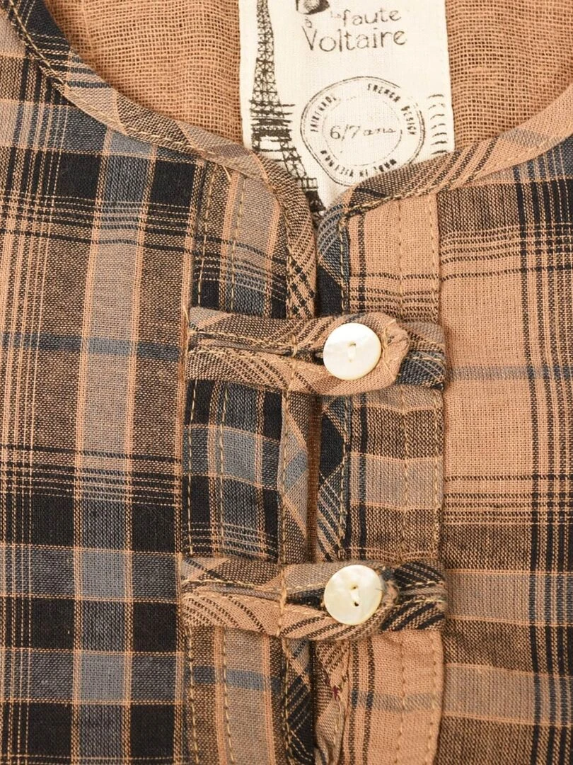 Chemise Intersaison Garçon Carrx Marron ROBINSON 'LA FAUTE A VOLTAIRE' Marron