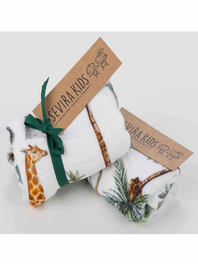 Lot De 2 Langes En Bambou  Safari   N/A