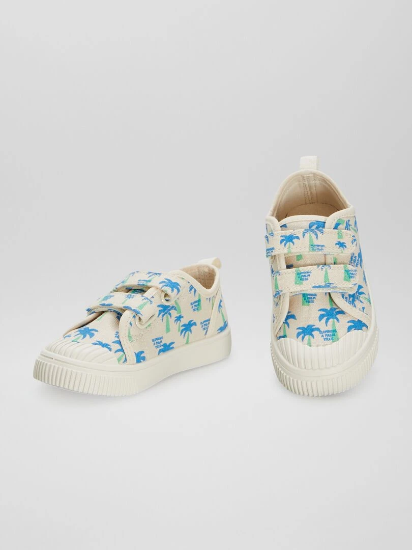 Baskets basses en toile imprimé   Blanc