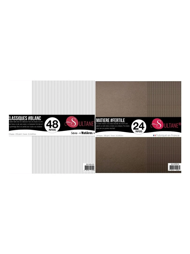72 papiers Scrapbooking Blanc + Marron 300g/ m² N/A